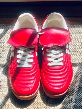 Steve Madden Red and White Athletic Sneakers